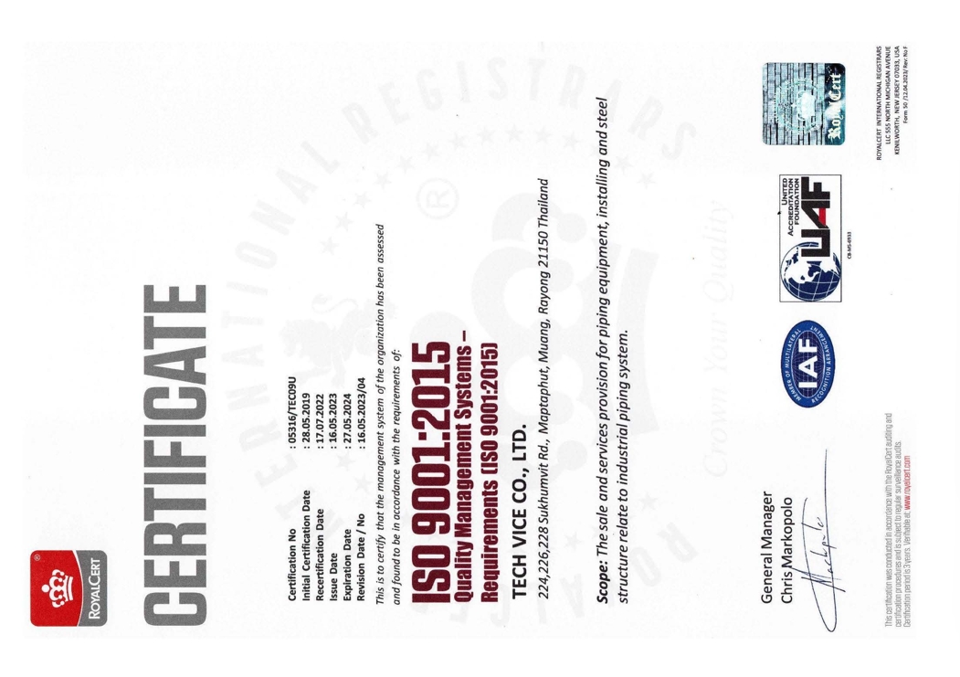 CERTIFICATE ISO 9001:2015